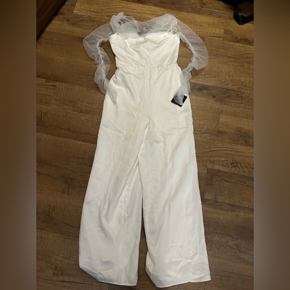 Lulus Eternal Bliss White Tulle Off-the-Shoulder Wide-Leg
Jumpsuit - Picture 3 of 3